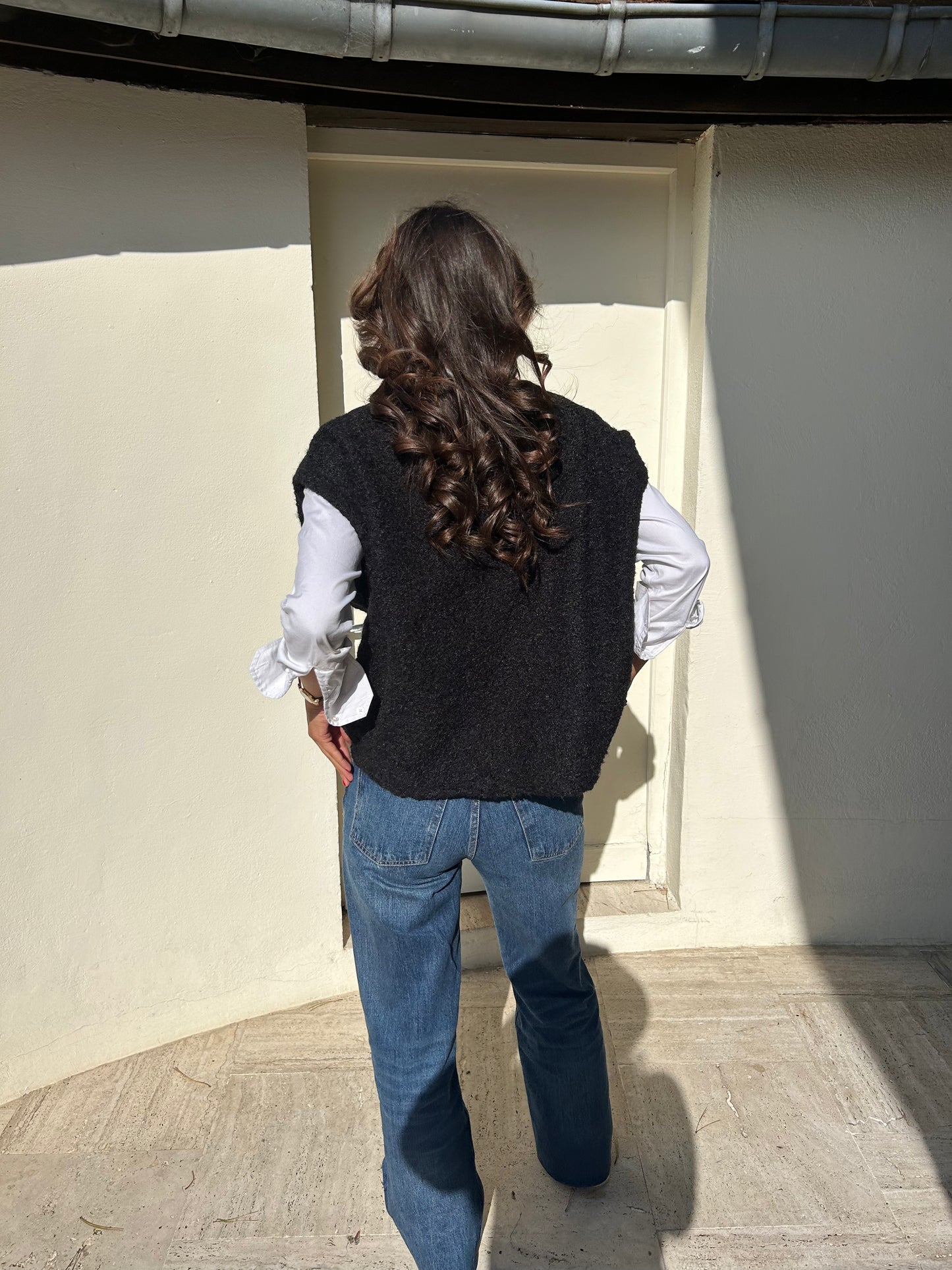 Gilet sans manches brun foncé Nona