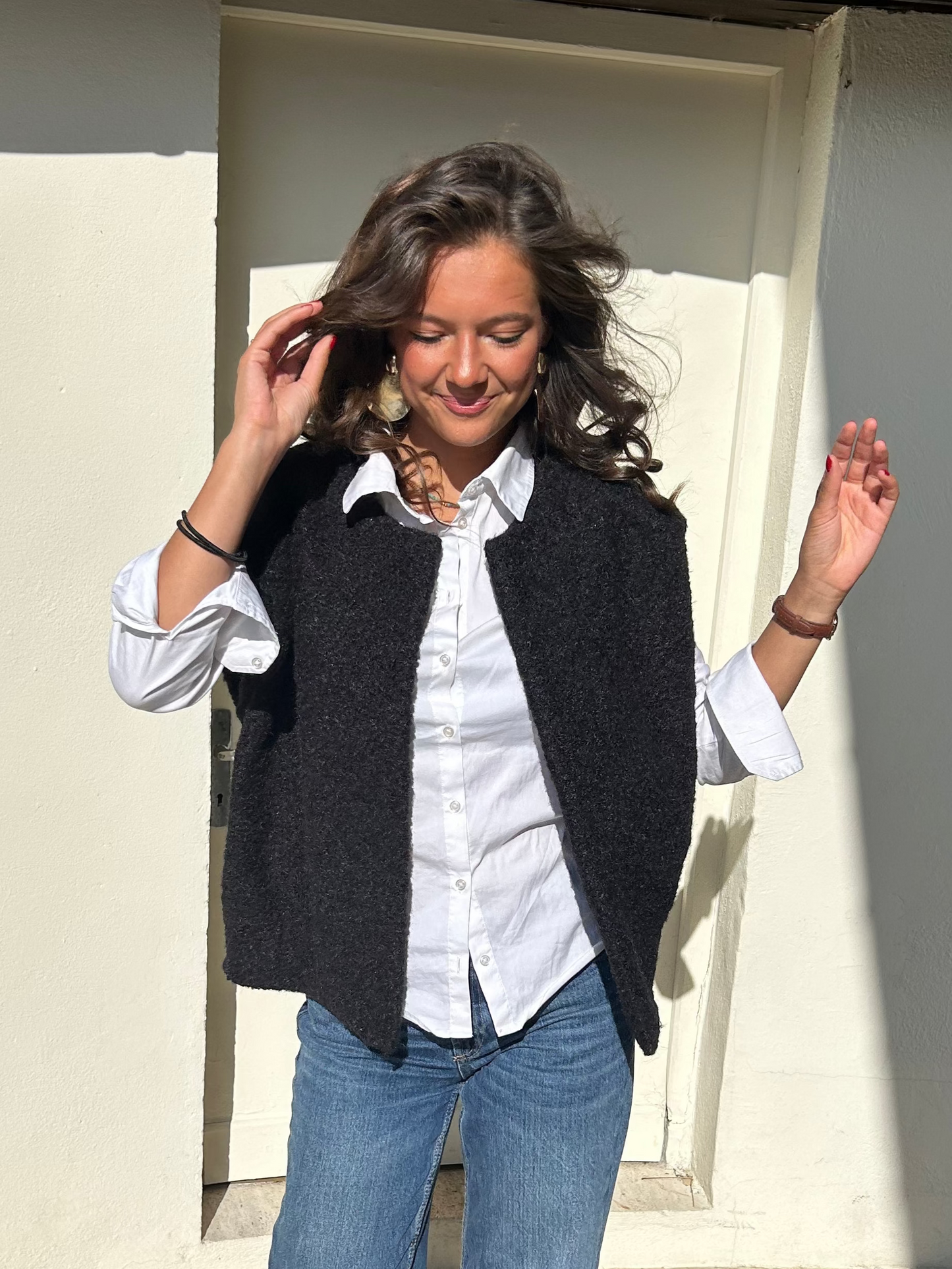 Gilet sans manche noir Nona