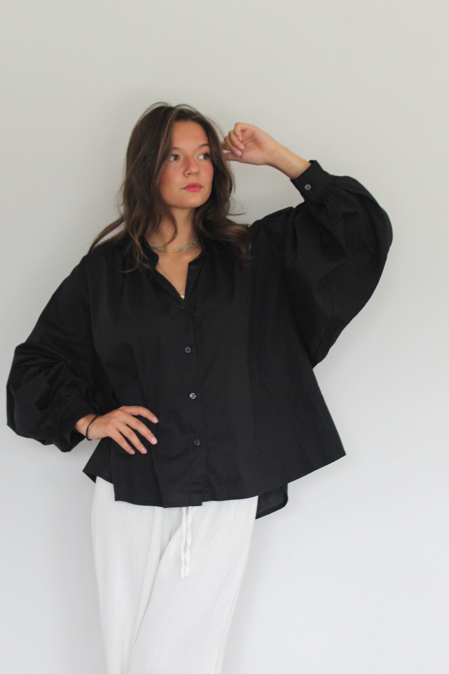 Chemise noire Aurore