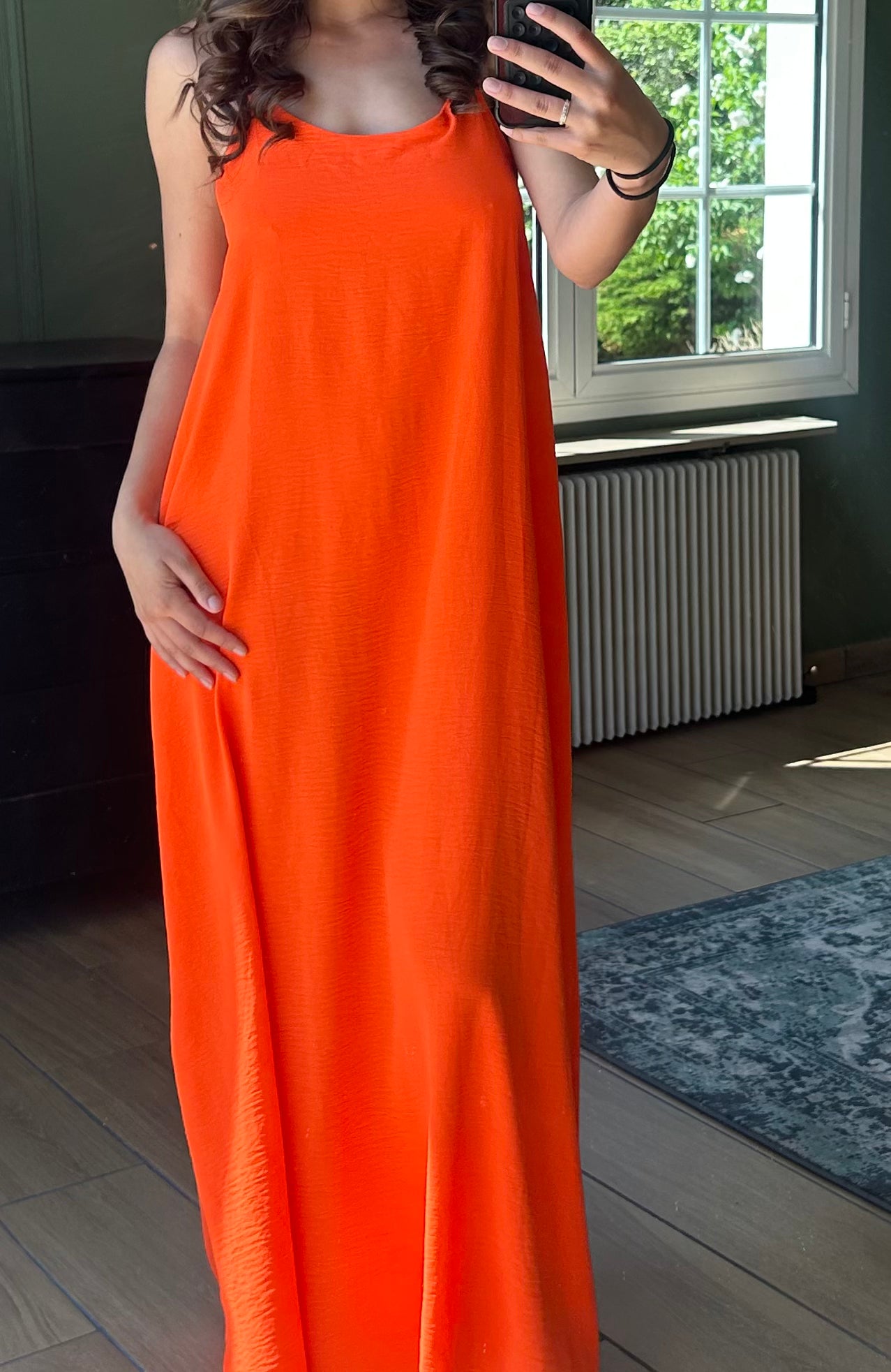 Robe longue orange