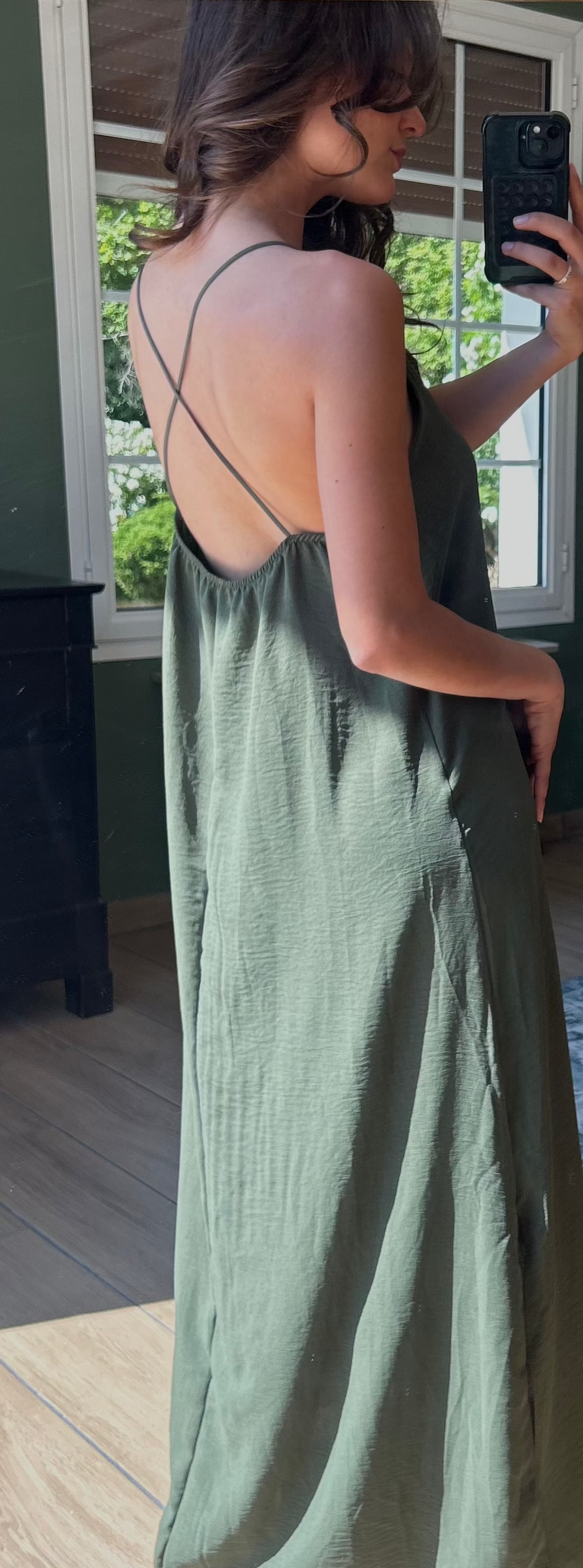 Robe longue kaki