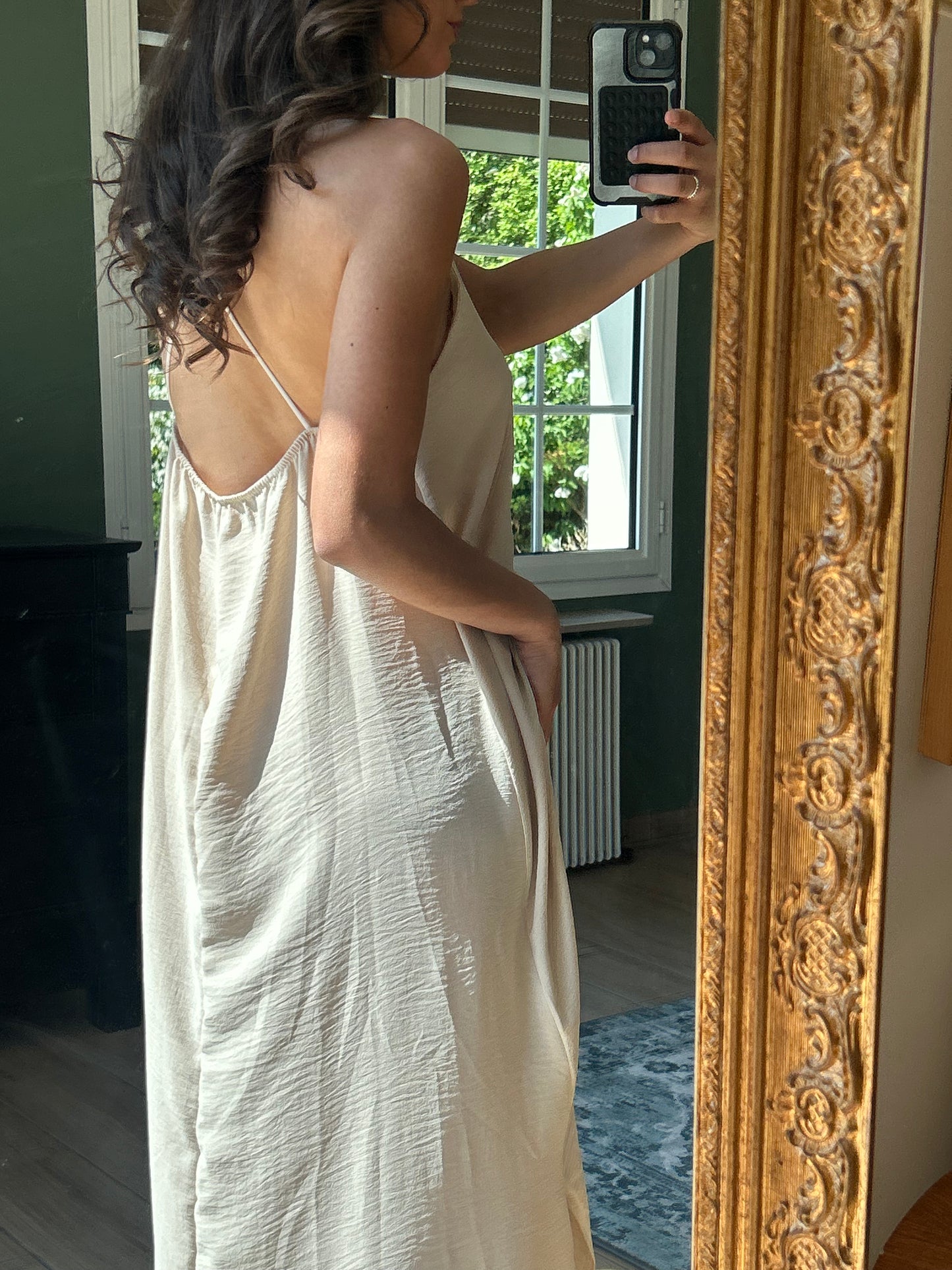 Robe longue beige