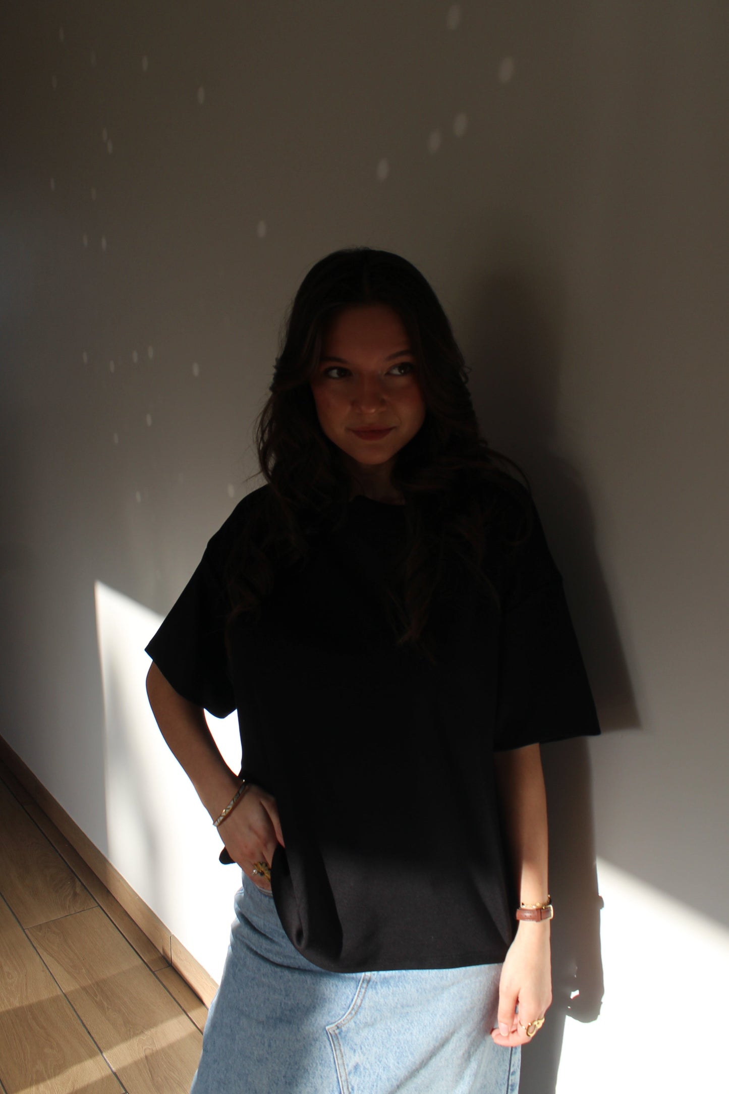 T-shirt noir Marguerite