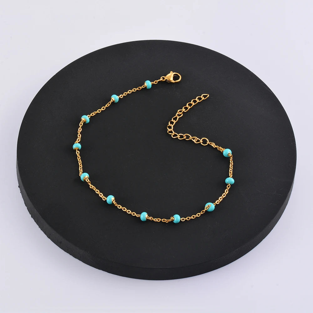 Collier chaîne de perles coloré