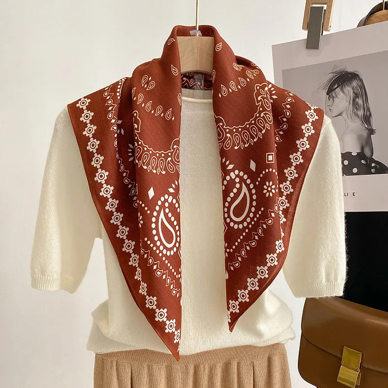 Foulard marron-rouge