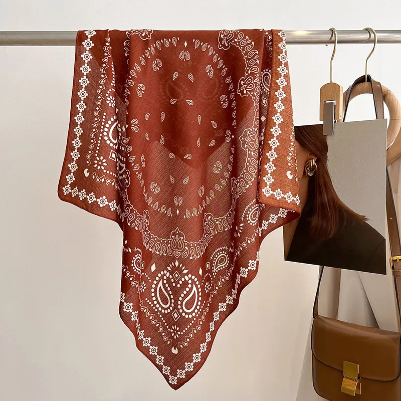 Foulard marron-rouge