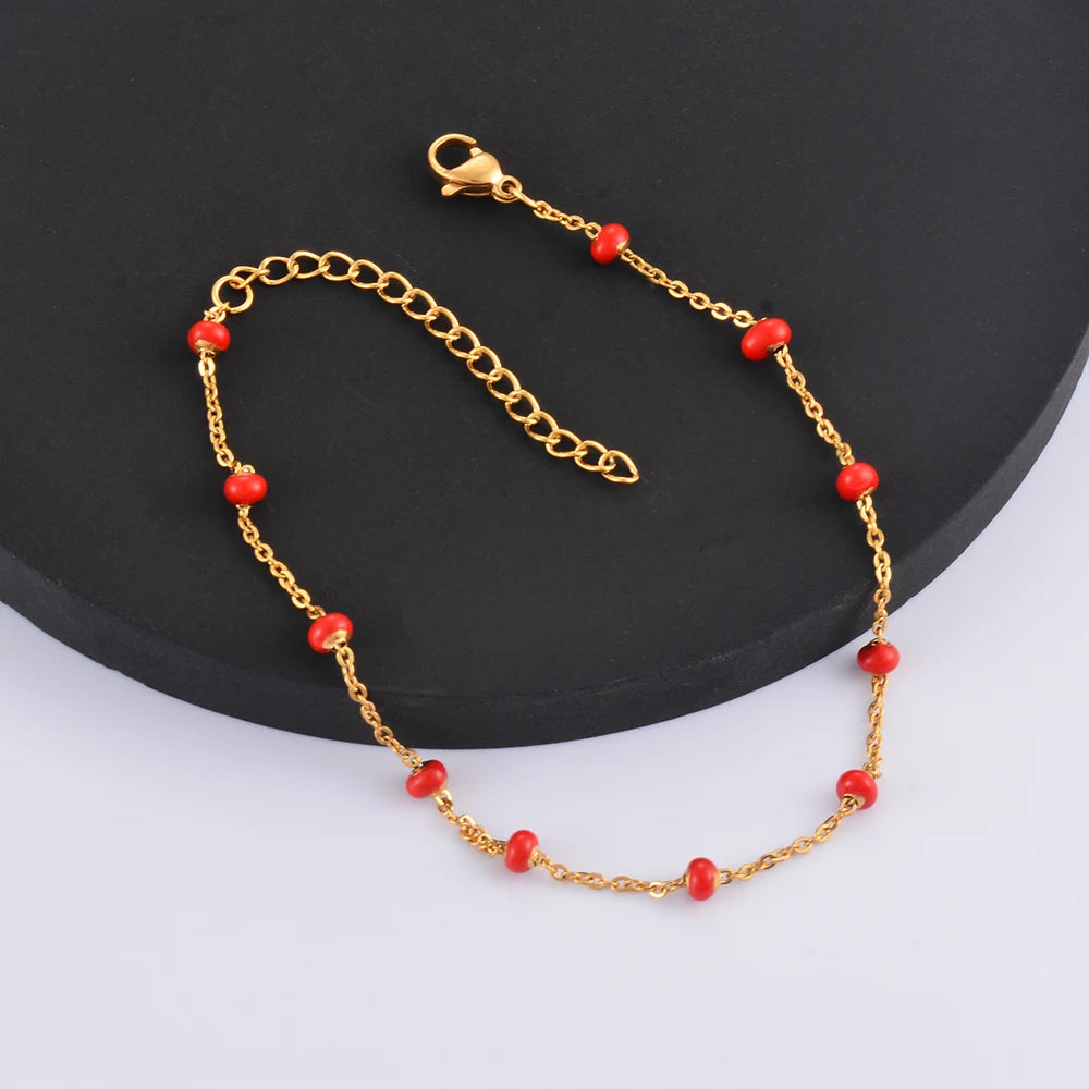Collier chaîne de perles coloré