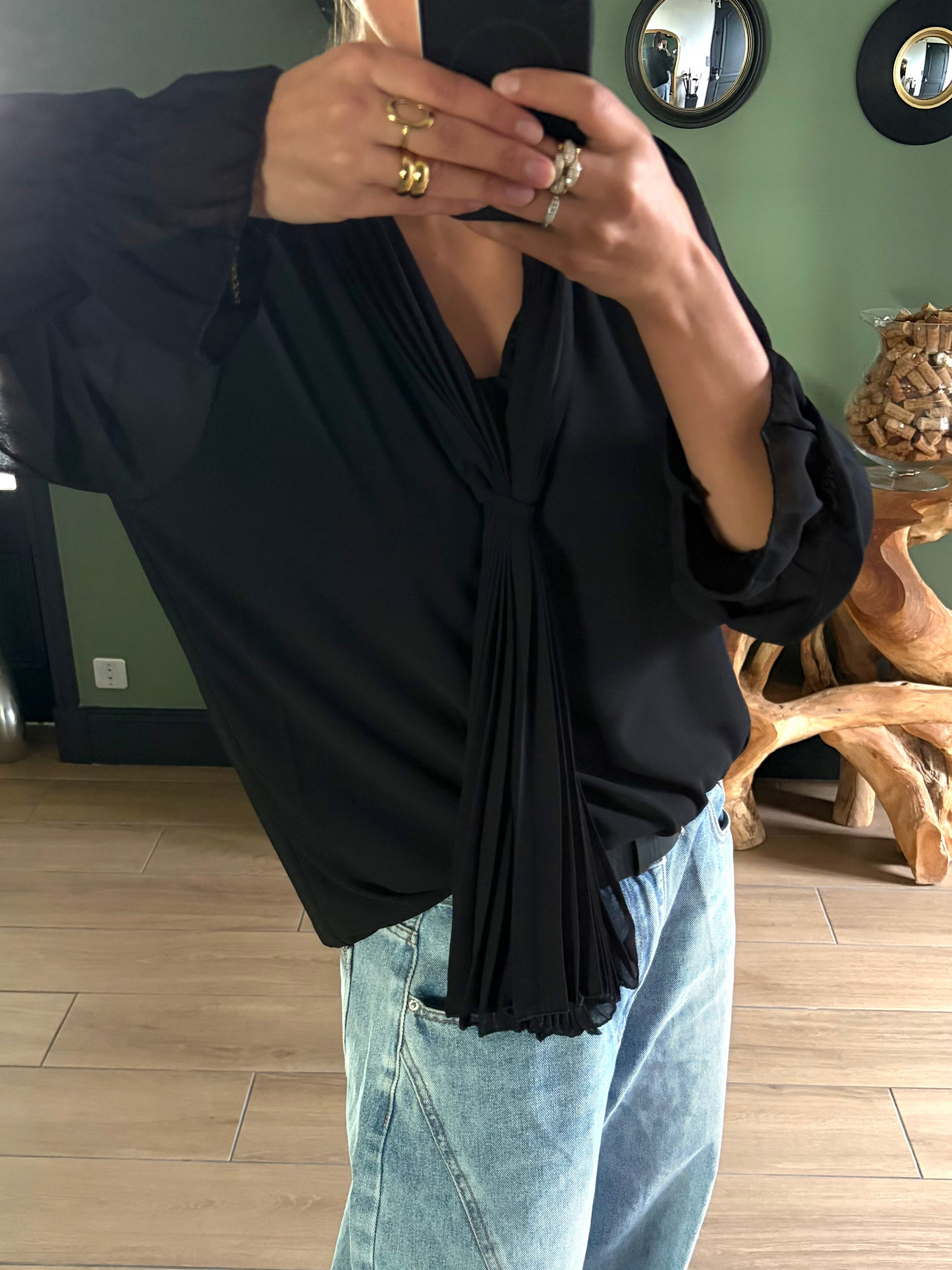 Blouse noire Constance