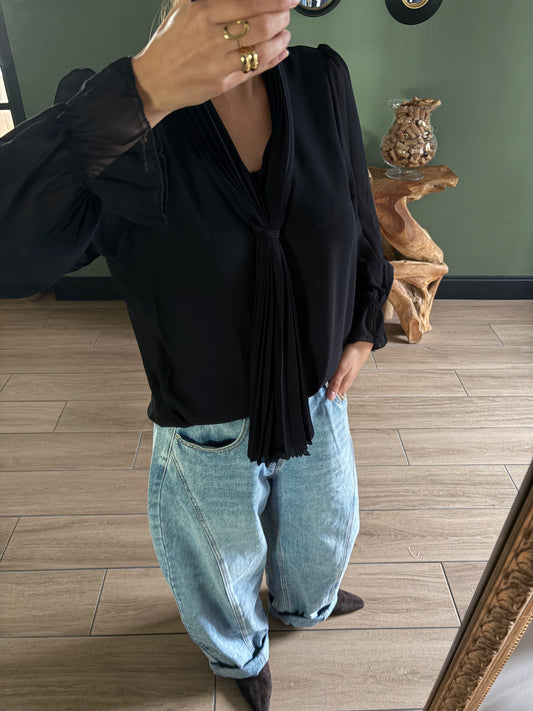 Blouse noire Constance