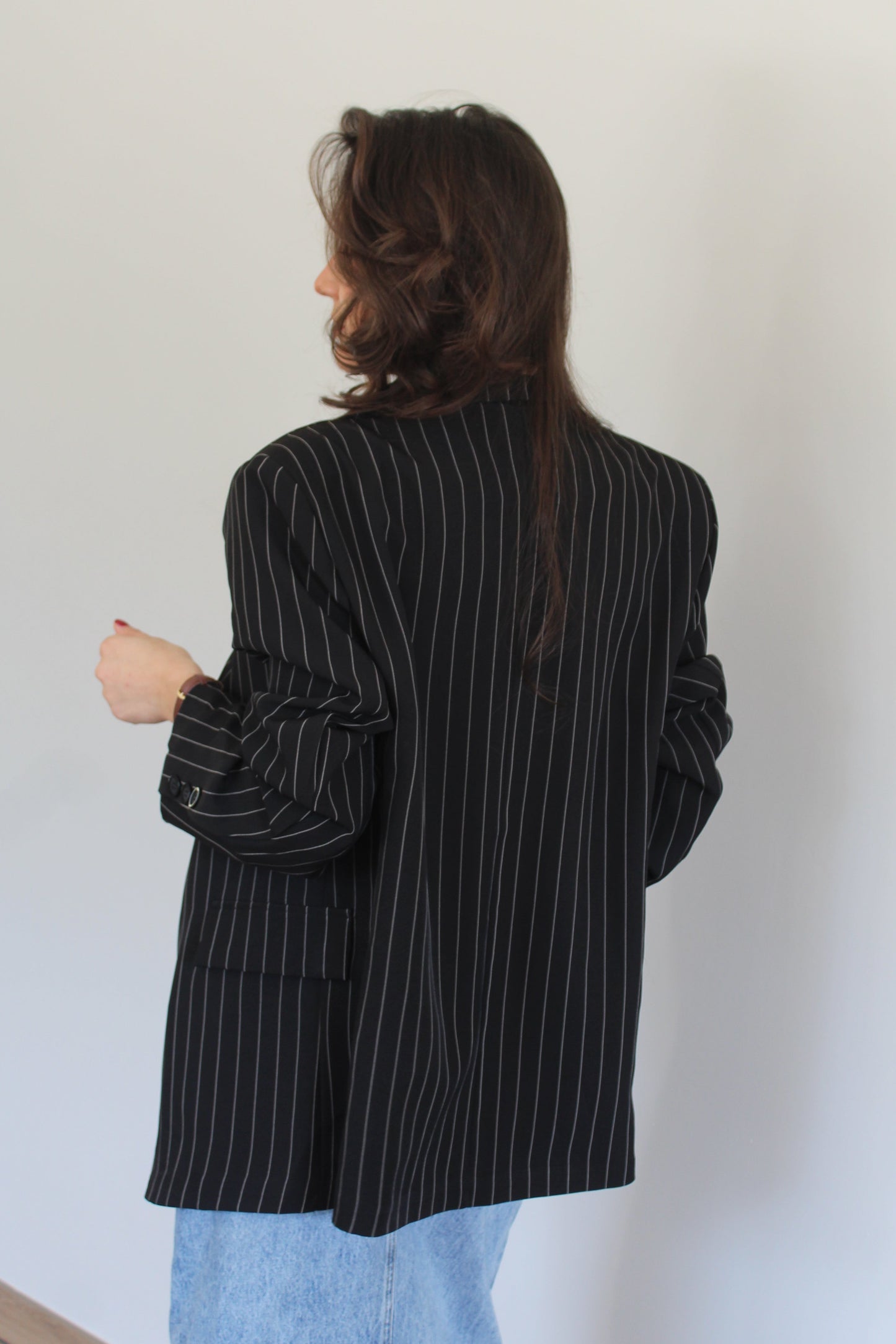 Blazer noir à rayures