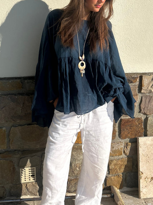 Haut bleu marine Isadora