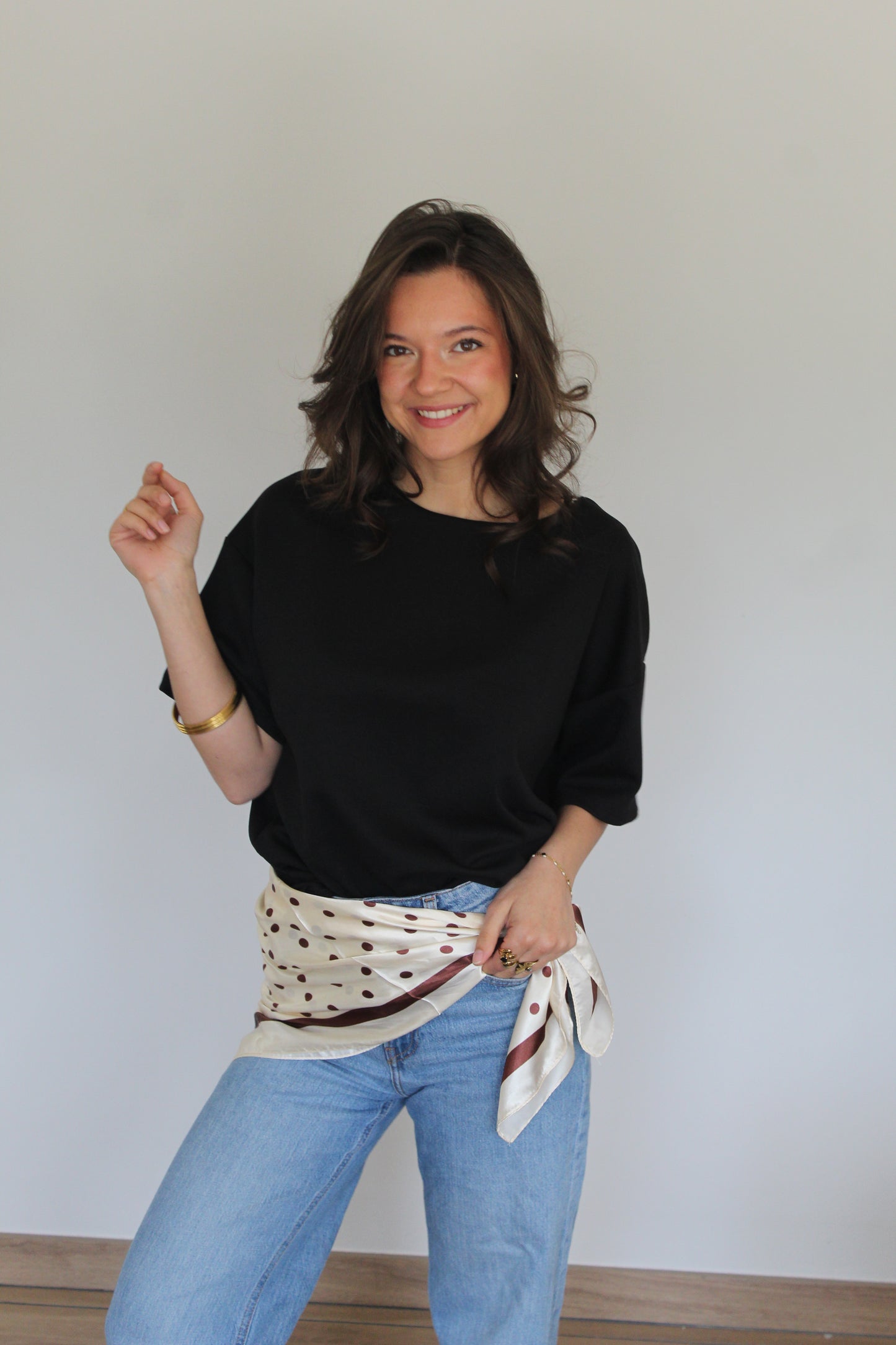 T-shirt noir Marguerite
