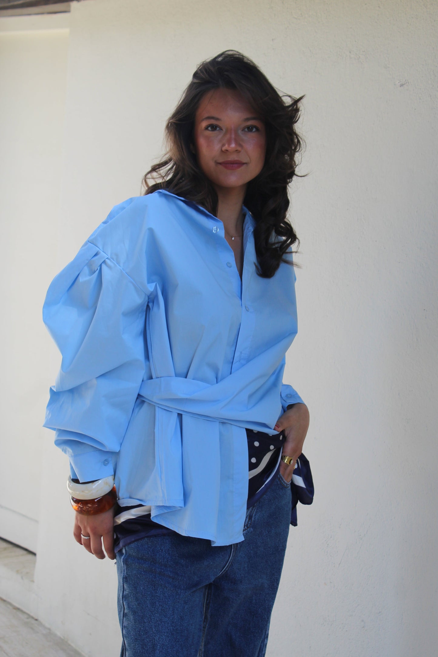 Chemise bleue Luna