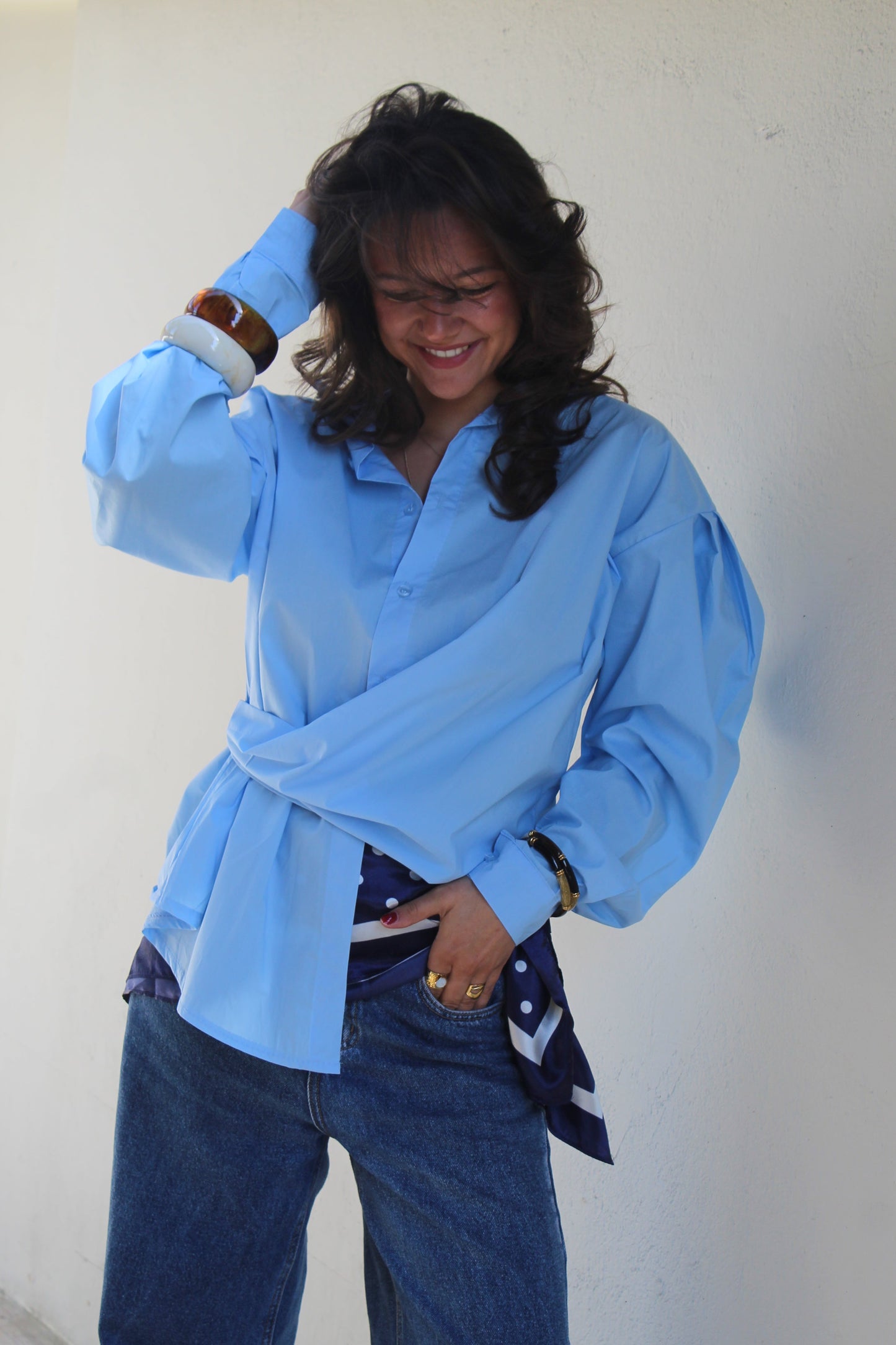 Chemise bleue Luna