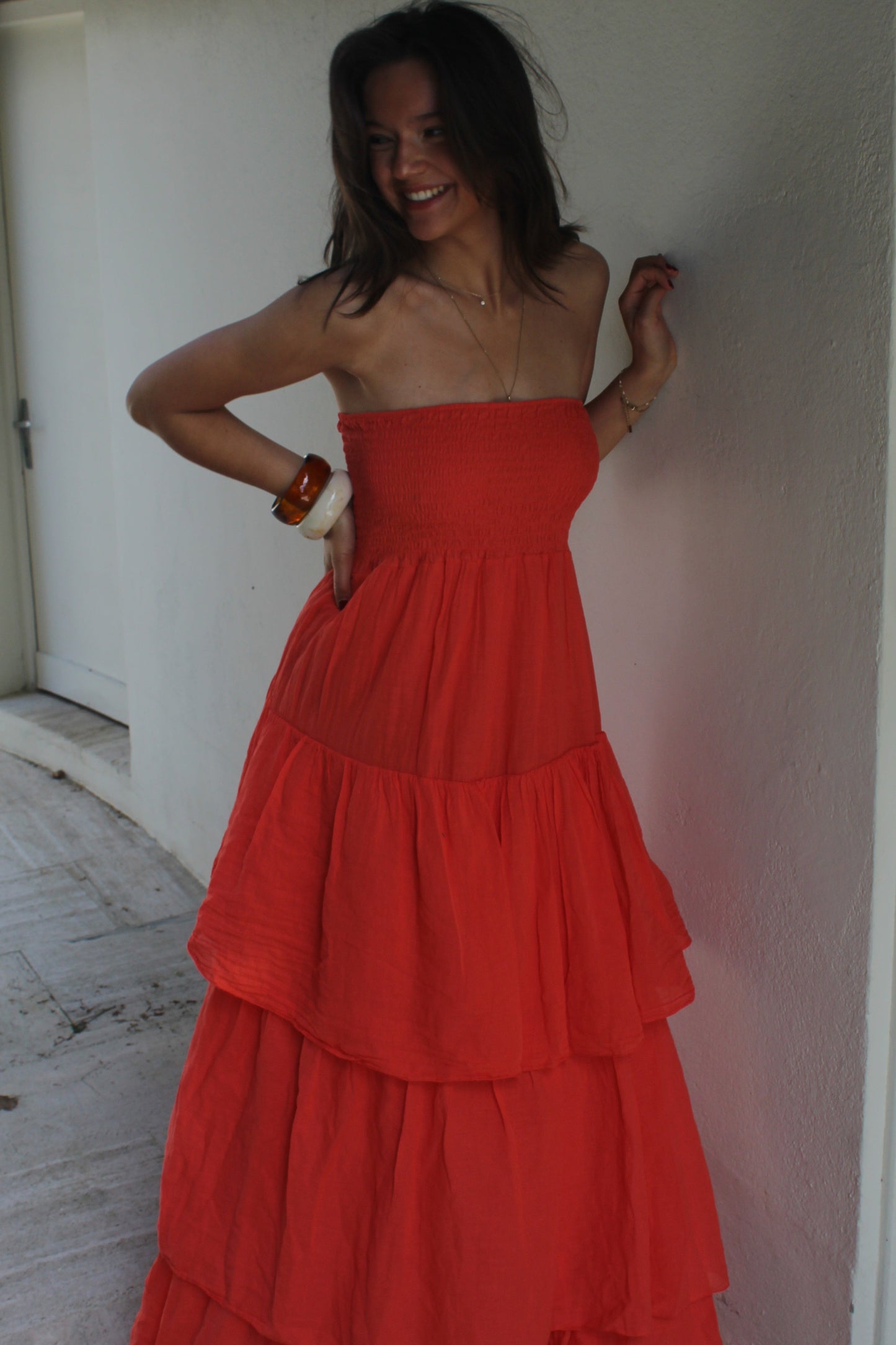 Robe orange Isaïa