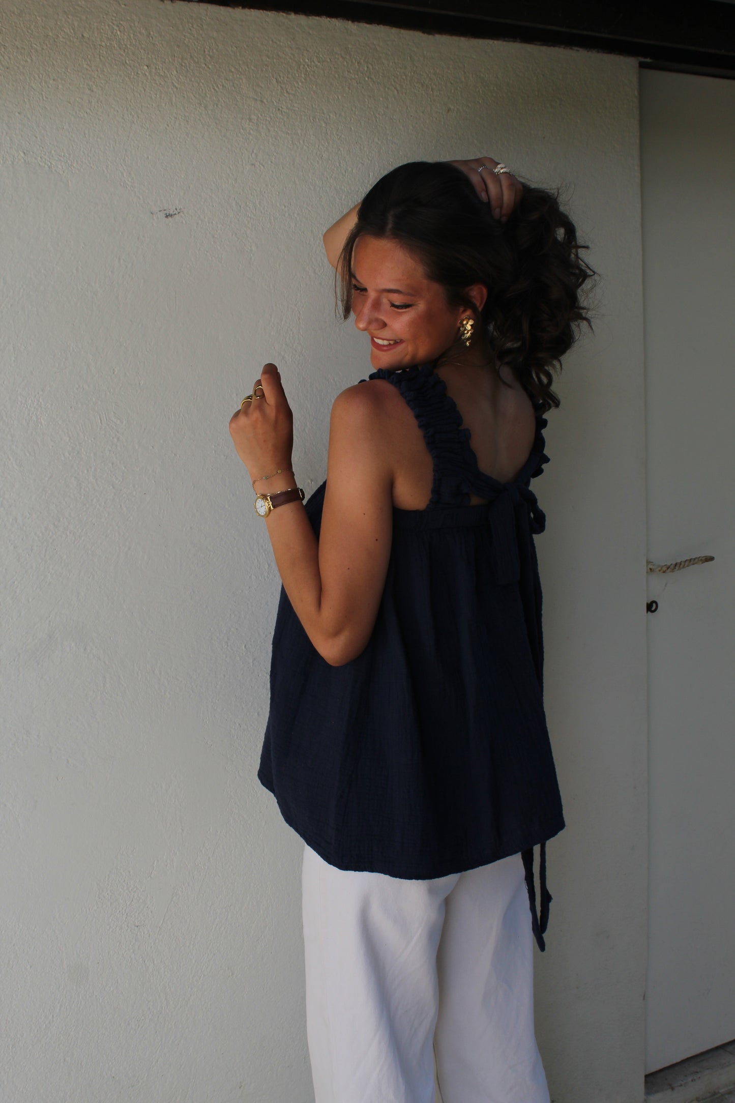 Top bleu marine Ambre