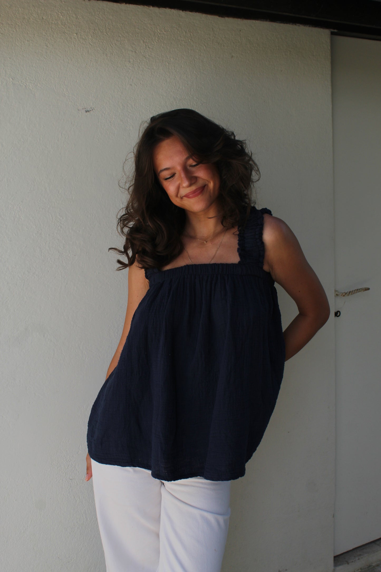 Top bleu marine Ambre