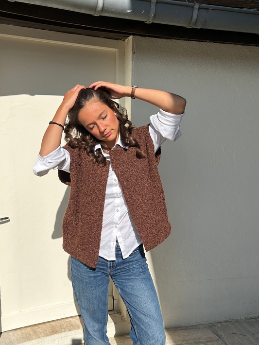 Gilet sans manches brun foncé Nona