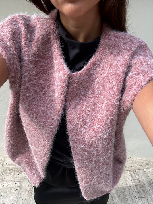 Gilet sans manche vieux rose Nona