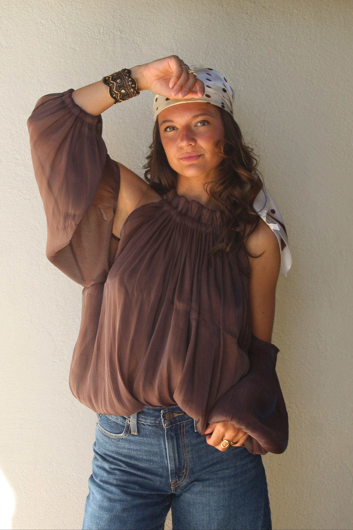 Top marron Livia