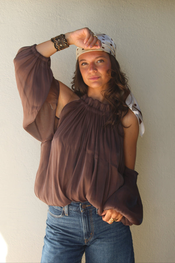 Top marron Livia