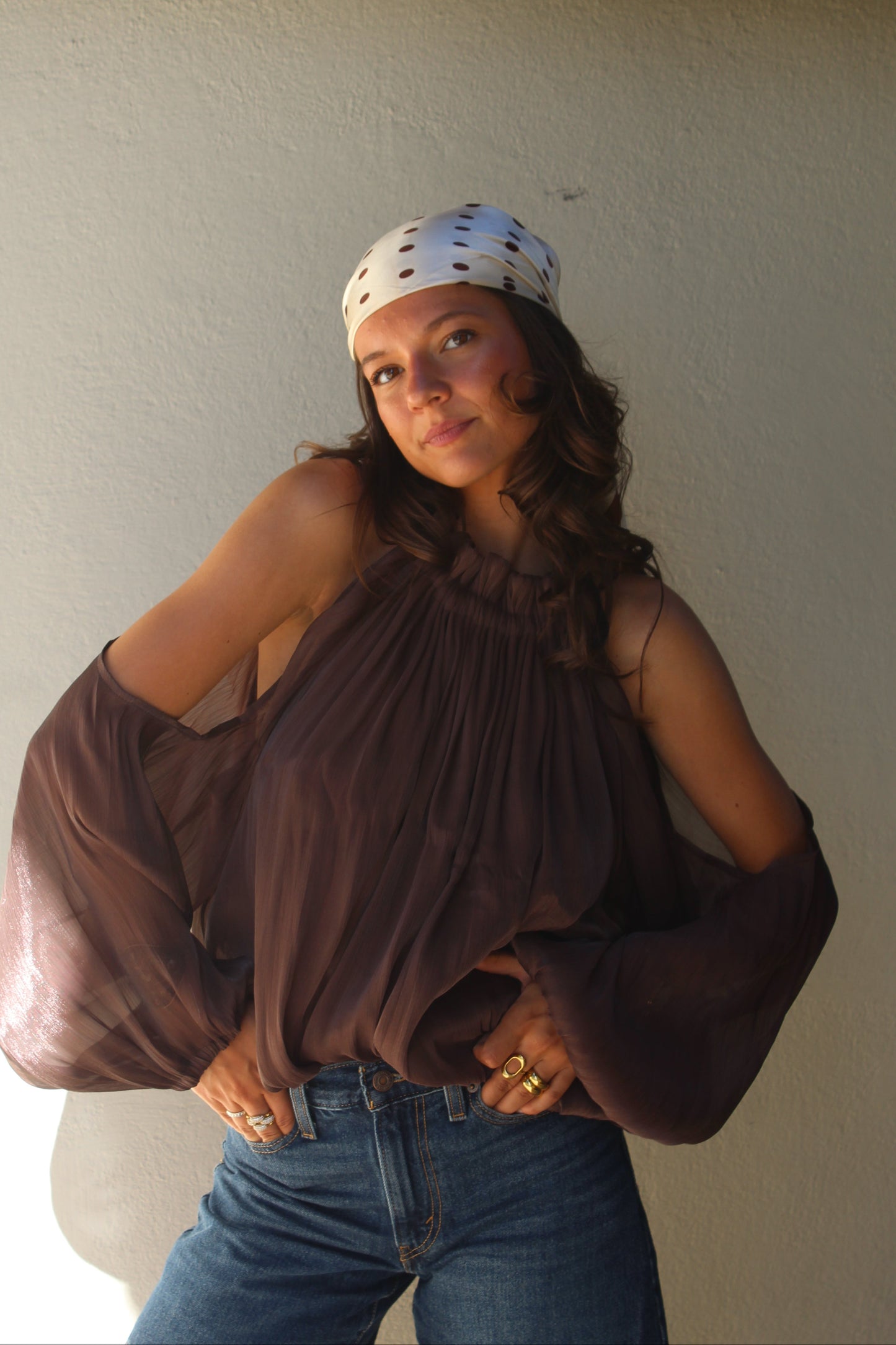 Top marron Livia
