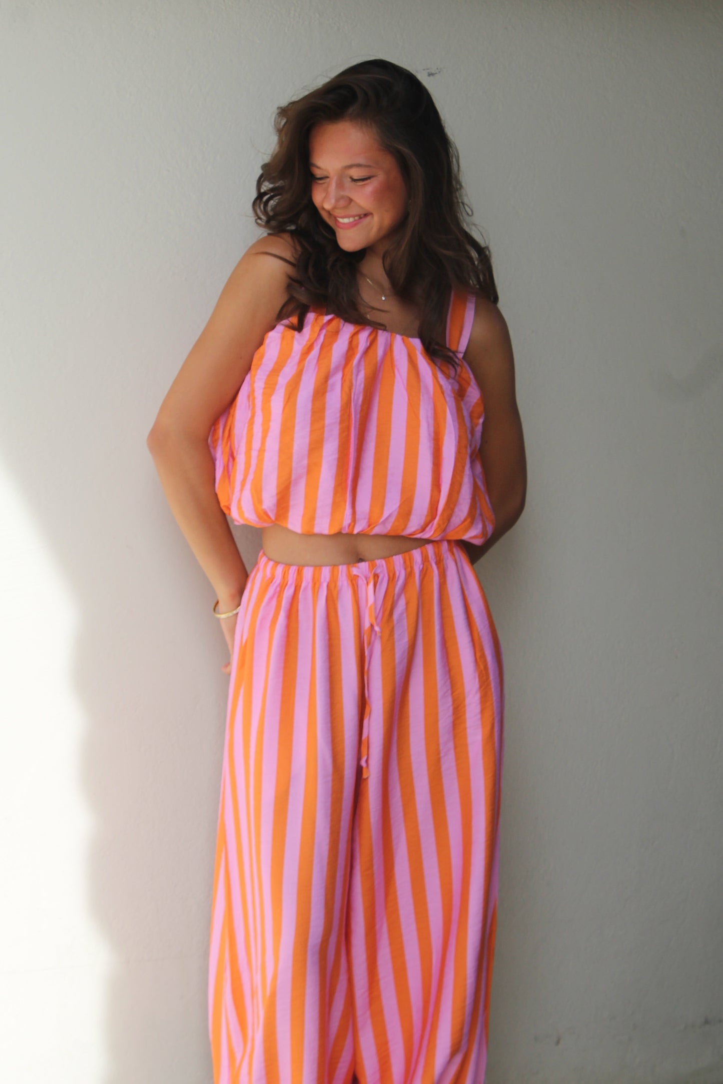 Ensemble orange rayé Romy