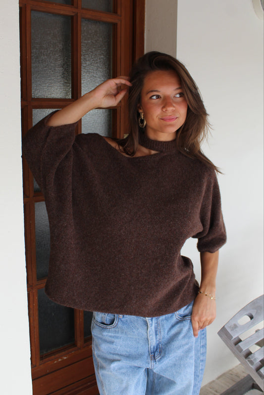 Pull marron Sarah