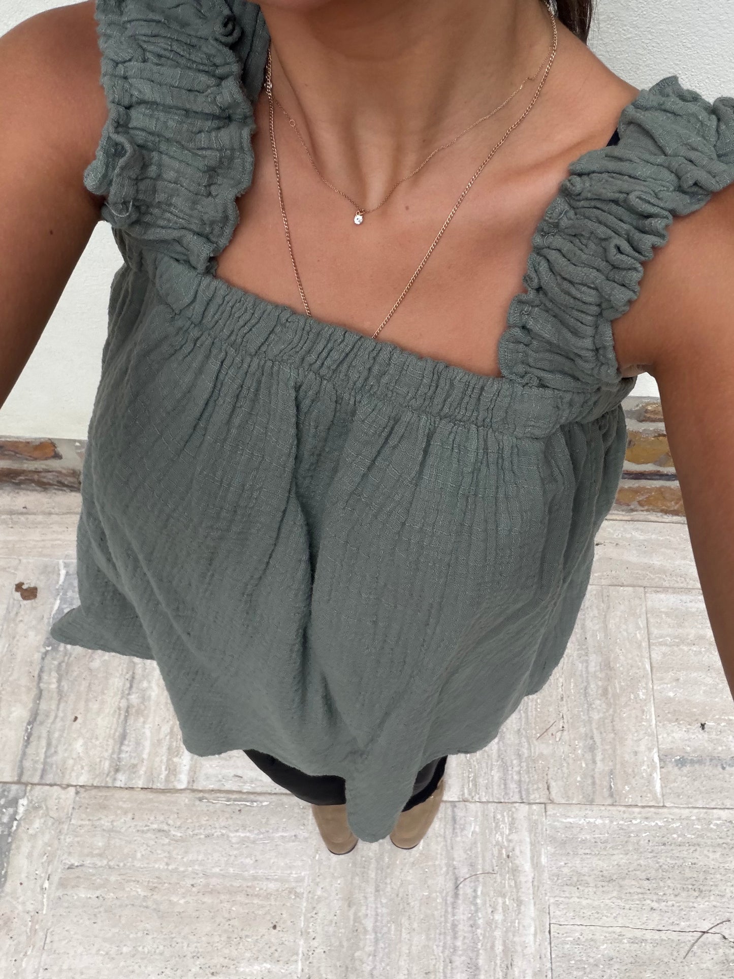 Top kaki Ambre