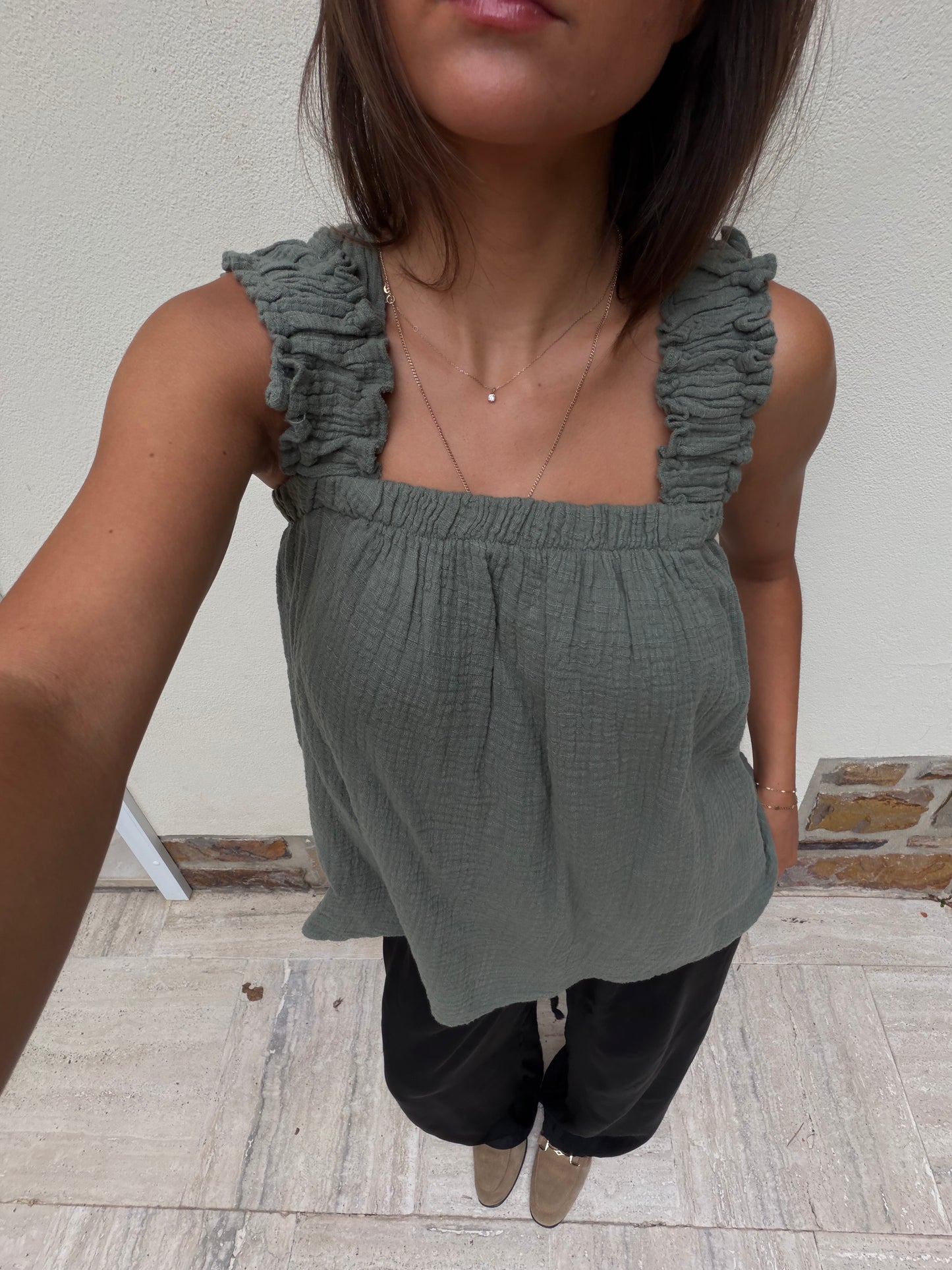 Top kaki Ambre