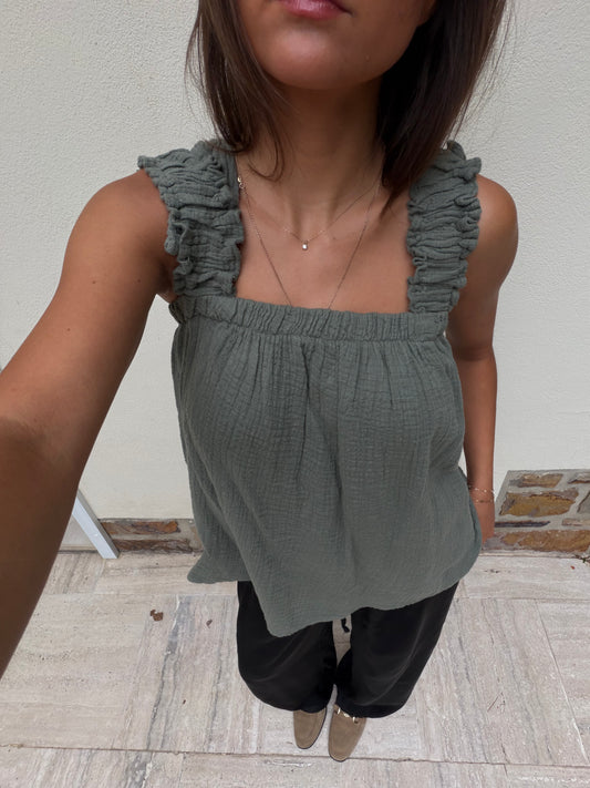 Top kaki Ambre