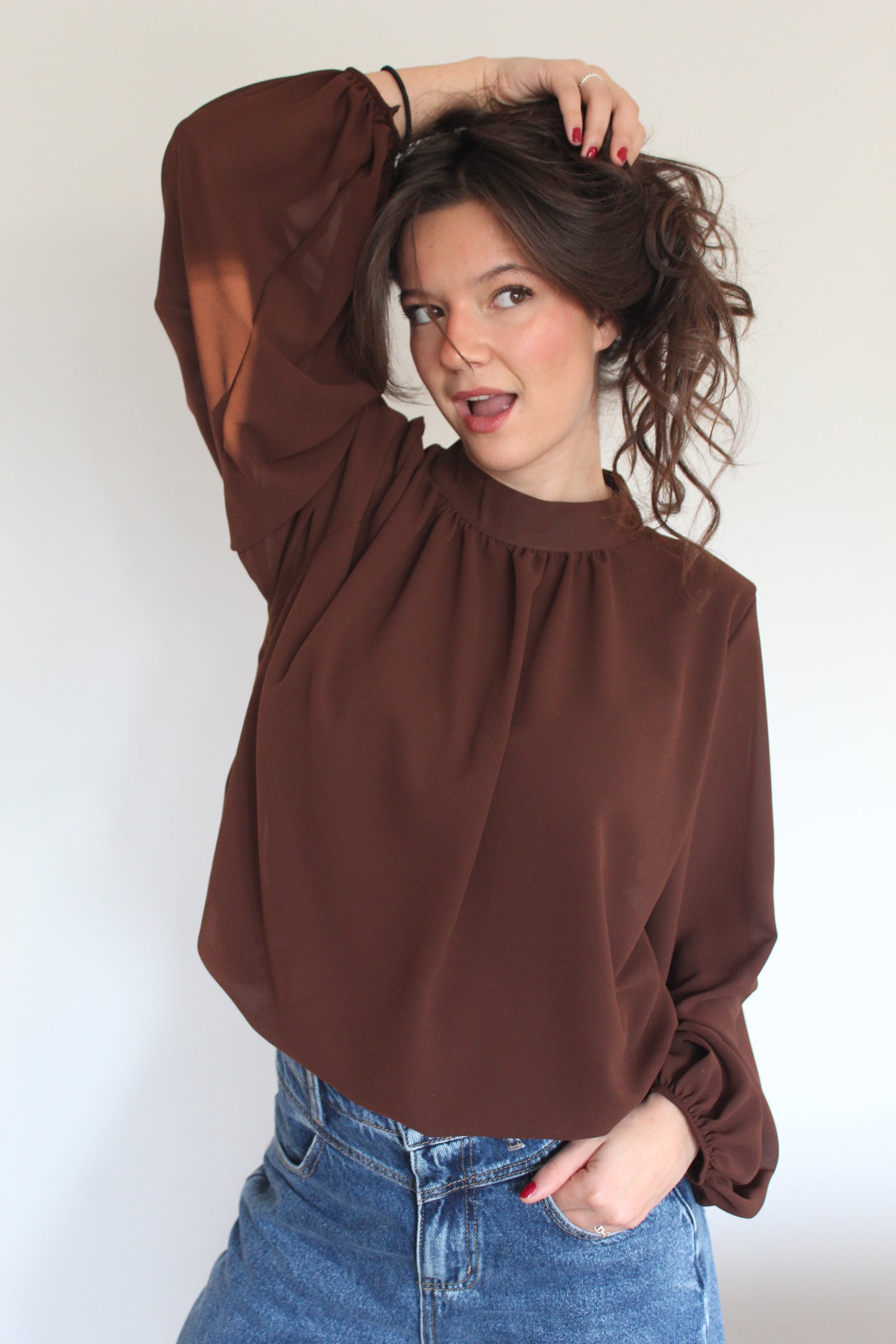 Blouse marron Analla