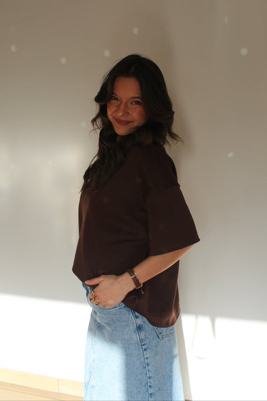 T-shirt marron Marguerite