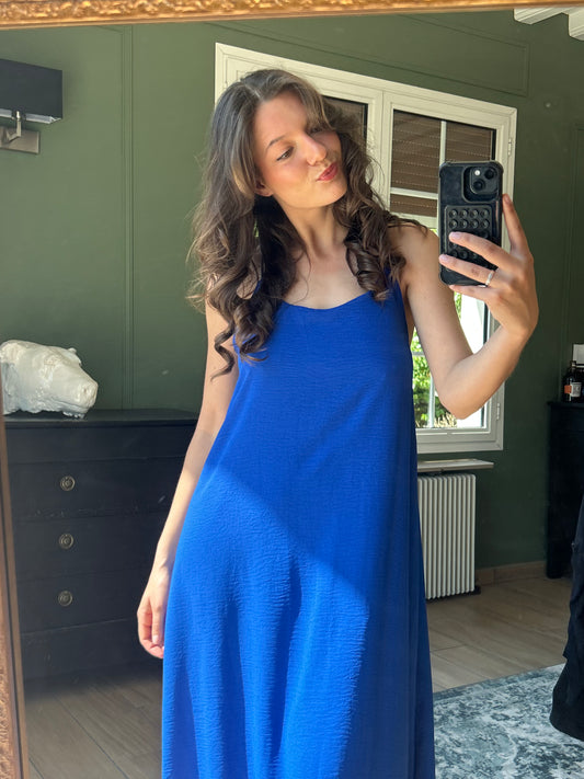 Robe longue bleu