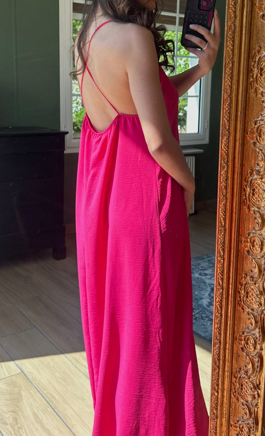 Robe longue fushia
