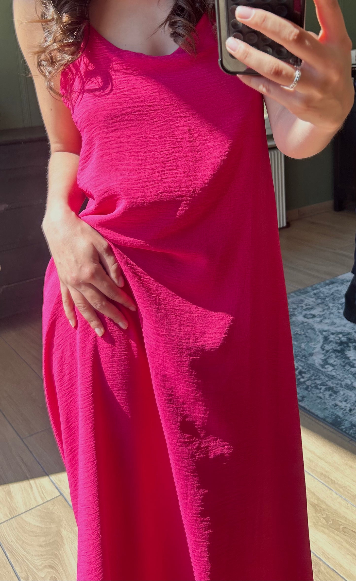 Robe longue fushia