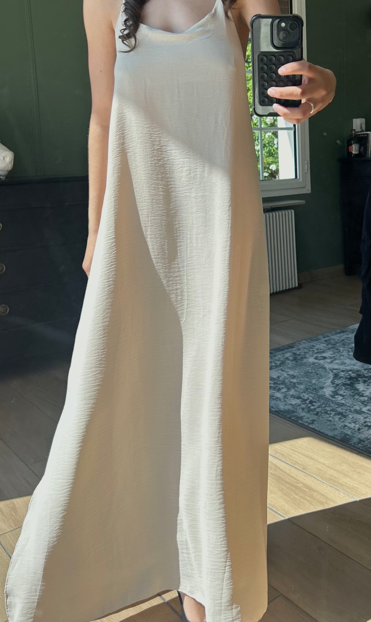 Robe longue beige