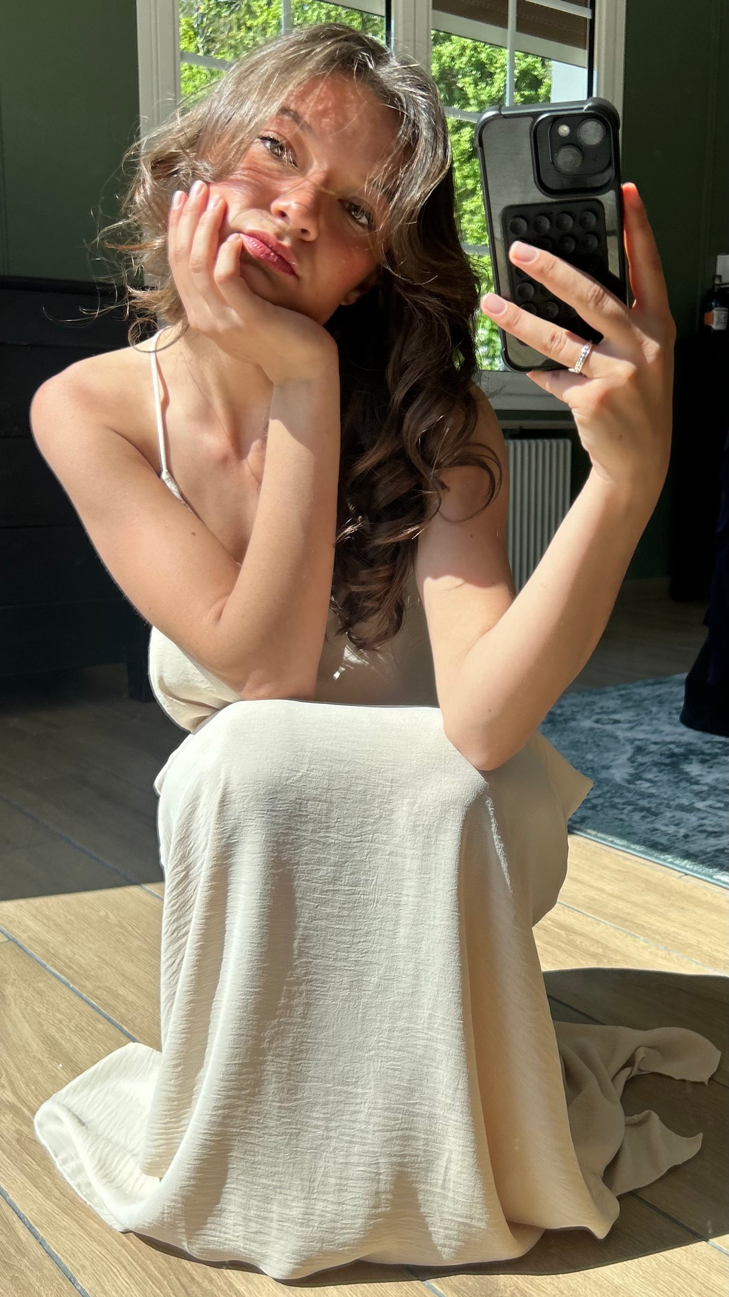 Robe longue beige