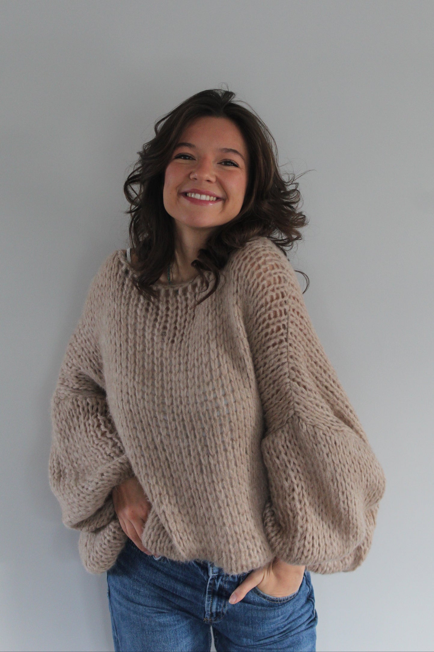 Pull beige Alba