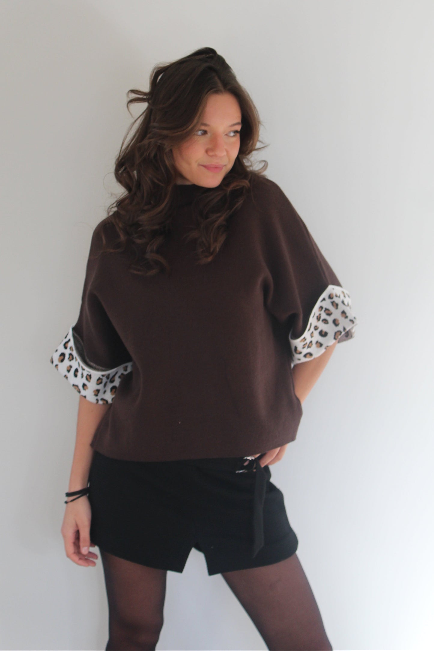 Pull marron Maud